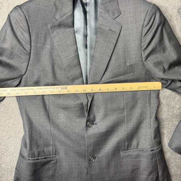 Giorgio Vallino Italy Sport Coat Blazer Gray Mens 36 Super 130's Wool Blend - Picture 8 of 9